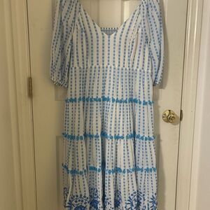 Lilly Pulitzer Blue and White Short Sleeve Dress